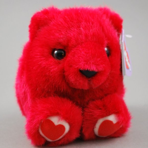 Kisses the Red Valentine Puffkins Bear Swibco Bean Bag Plush Style 6680 - Picture 1 of 4